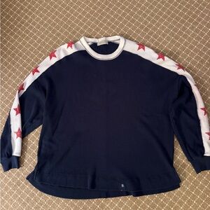 Raganond Moto Thermal Navy Star-Trim Thermal Pullover
